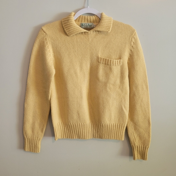 L.L. Bean Sweaters - L.L. Bean Yellow 100% Pure Wool Pullover Knit Sweater